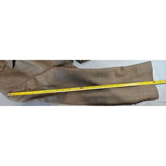 Lauren Ralph Lauren Mens 43L Tan Brown Houndstooth Wool Two Button Blazer - Picture 8 of 12